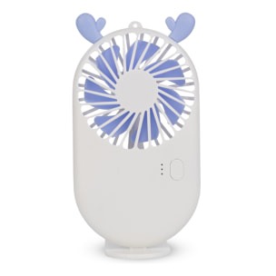 Mini ventilatore portatile con batteria da 800mAh. Supporto per tavolo.