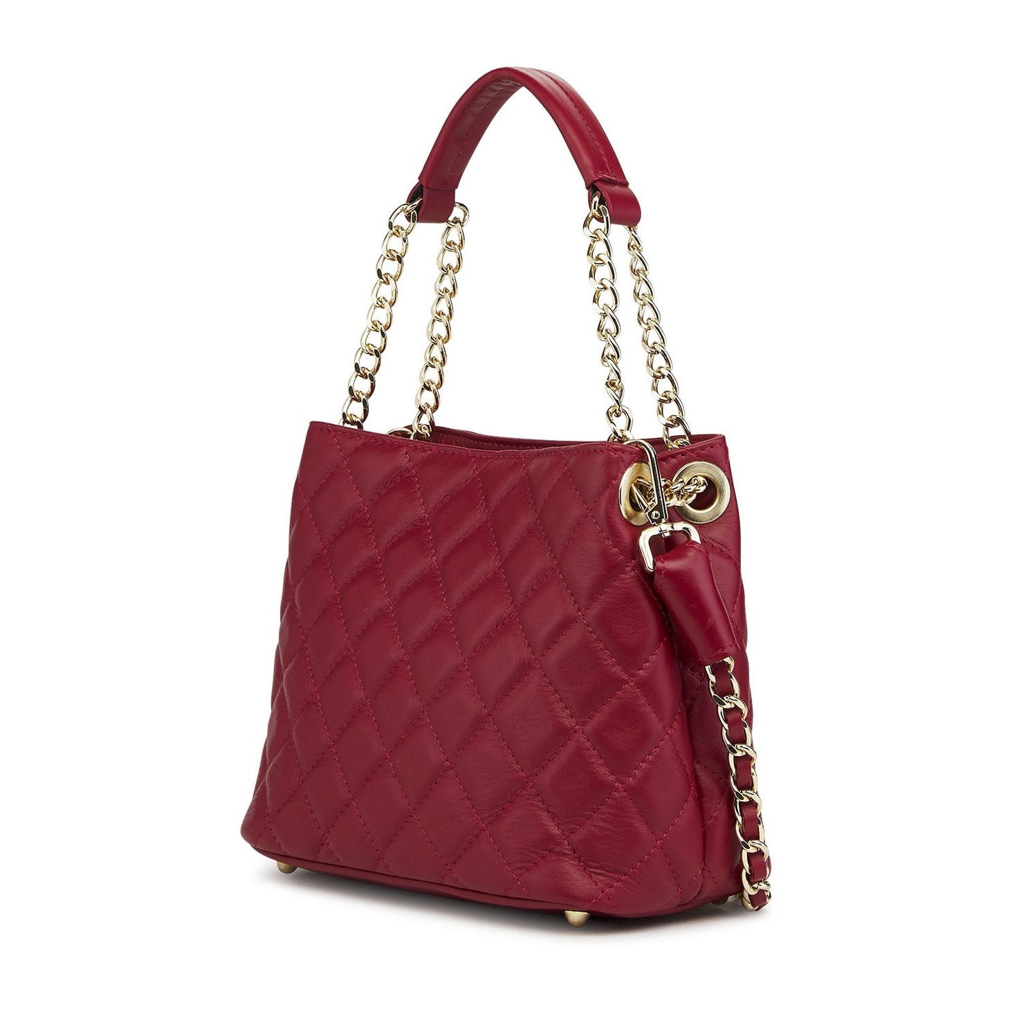 Borse Donna colore Bordeaux-in pelle Made in Italy 21x24x14cm