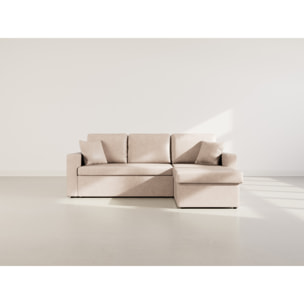 Cyrus - Canapé d'angle réversible 4 places - convertible avec coffre - en simili - Beige