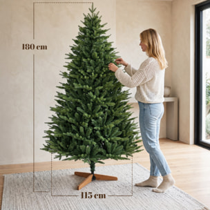 Sapin de Noël artificiel touffu grande taille H.180cm épicéa piètement bois