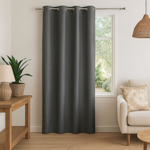 Rideau 100% occultant  - Effet chiné - Gris anthracite