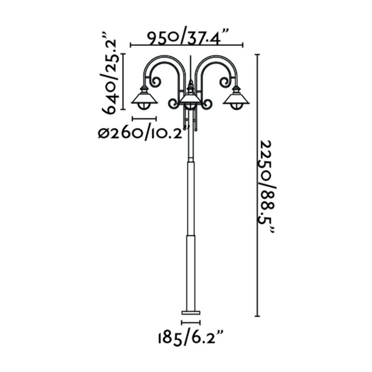 NÁUTICA Lampadaire rouille 3L