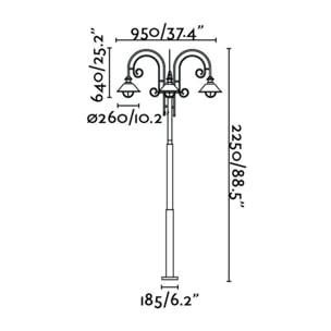 NÁUTICA Lampadaire rouille 3L