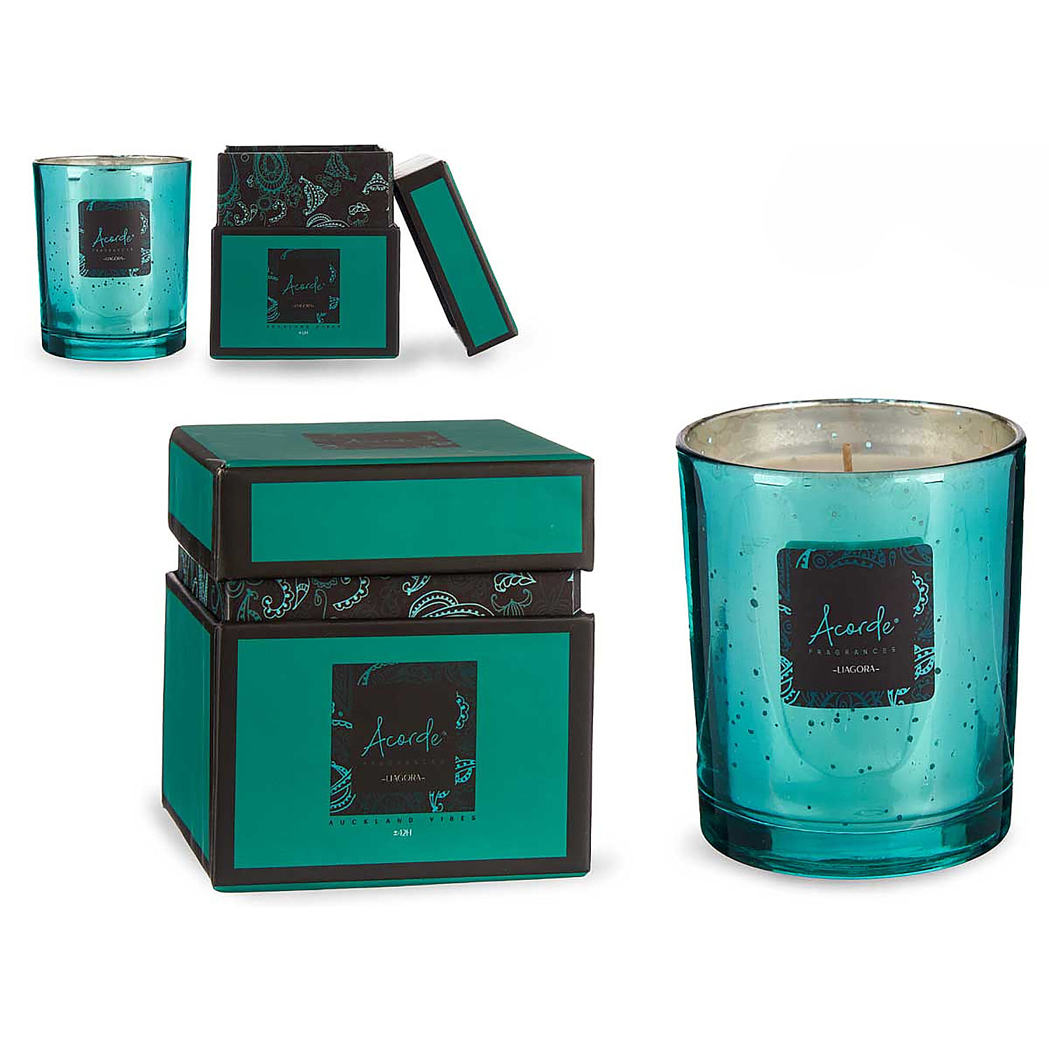 Candela profumata in barattolo con scatola, profumo di oceano. 200 ml, 42h