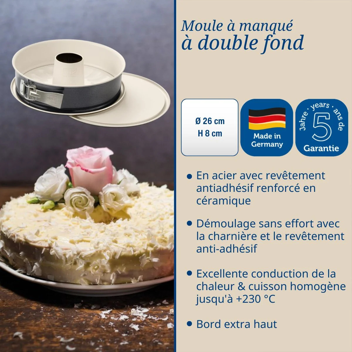 Moule à manqué à charnière avec fond à savarin Dr Oetker Back-Trend