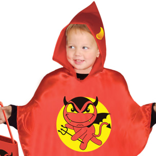 Costume Halloween Baby Poncho Rosso Diavoletto Bambino