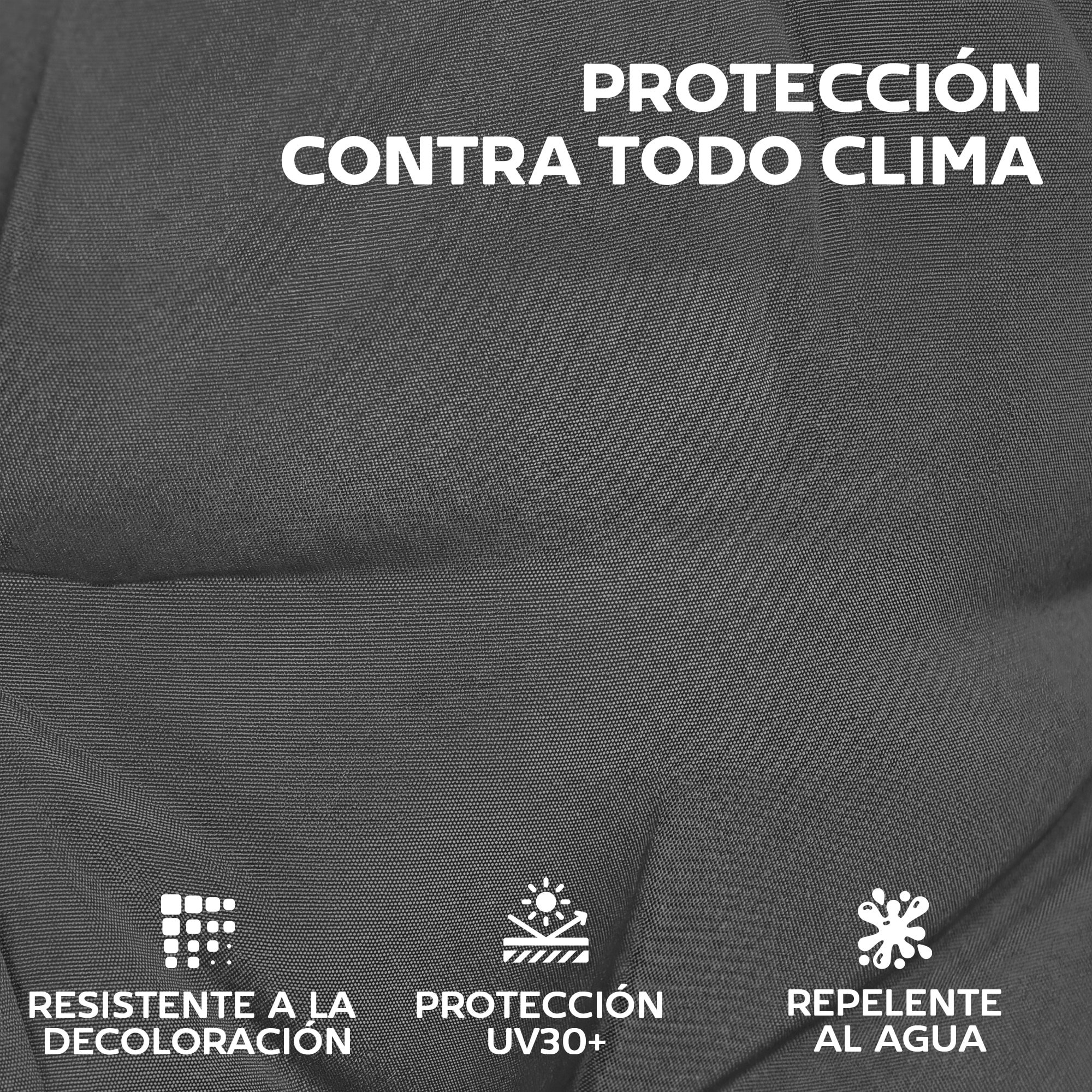 Set de 4 Cojines para Sillas, Cojines para Jardín, Colchones de Banco con Respaldo, Correas, Impermeables y Antideslizantes, para Interior y Exterior 112x53x8 cm, Gris Oscuro