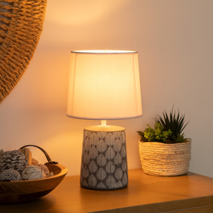 Lampe "Cyril" céramique gris H36cm