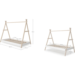 Lit tipi enfant ajustable en bois - ANNIE