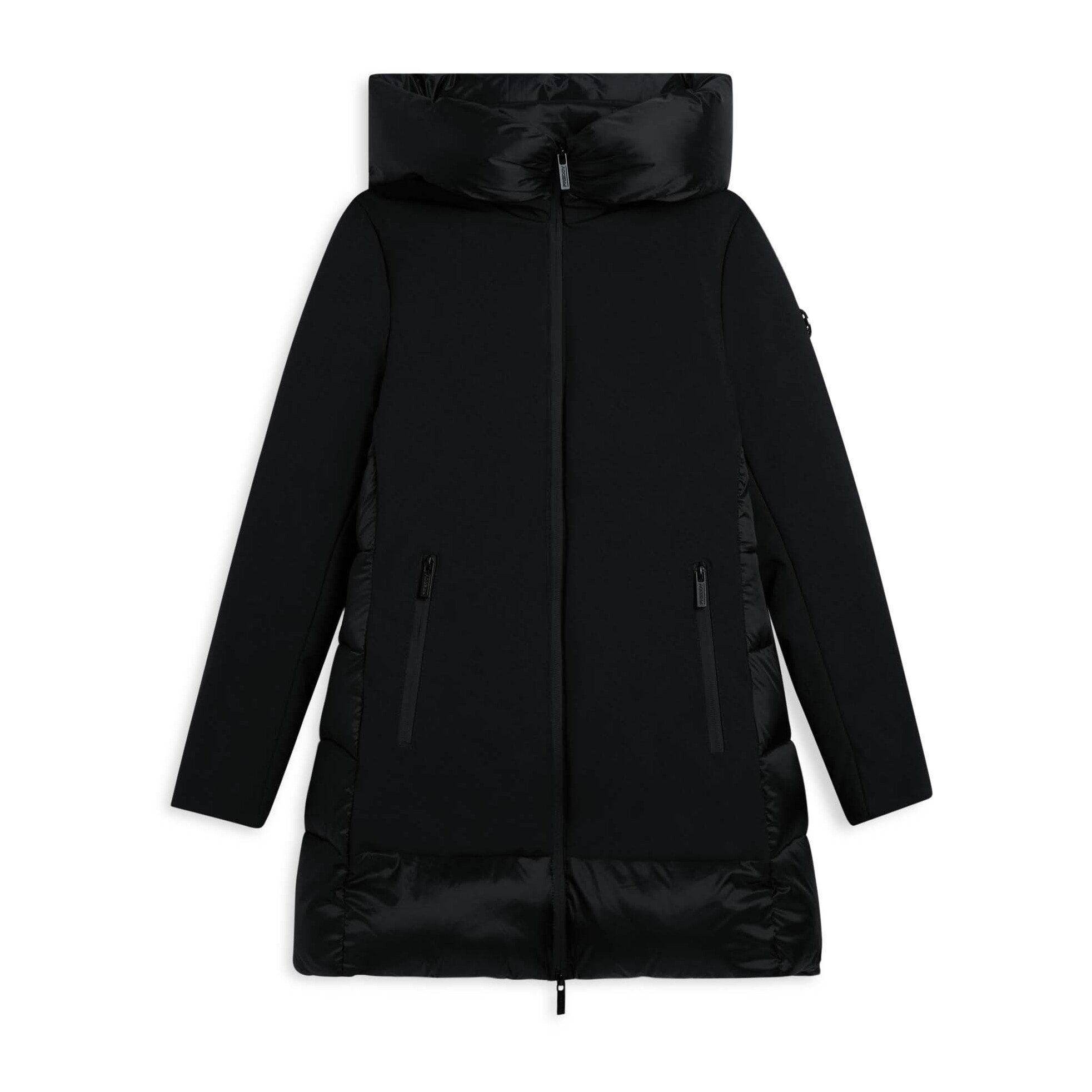 Piumino lungo donna opaco e lucido con cappuccio