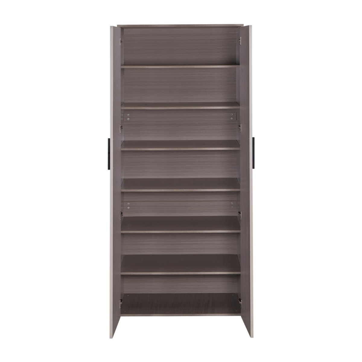 Armadio camera da letto a 2 ante tortora con maniglie nere 87x54x210 cm - Trama