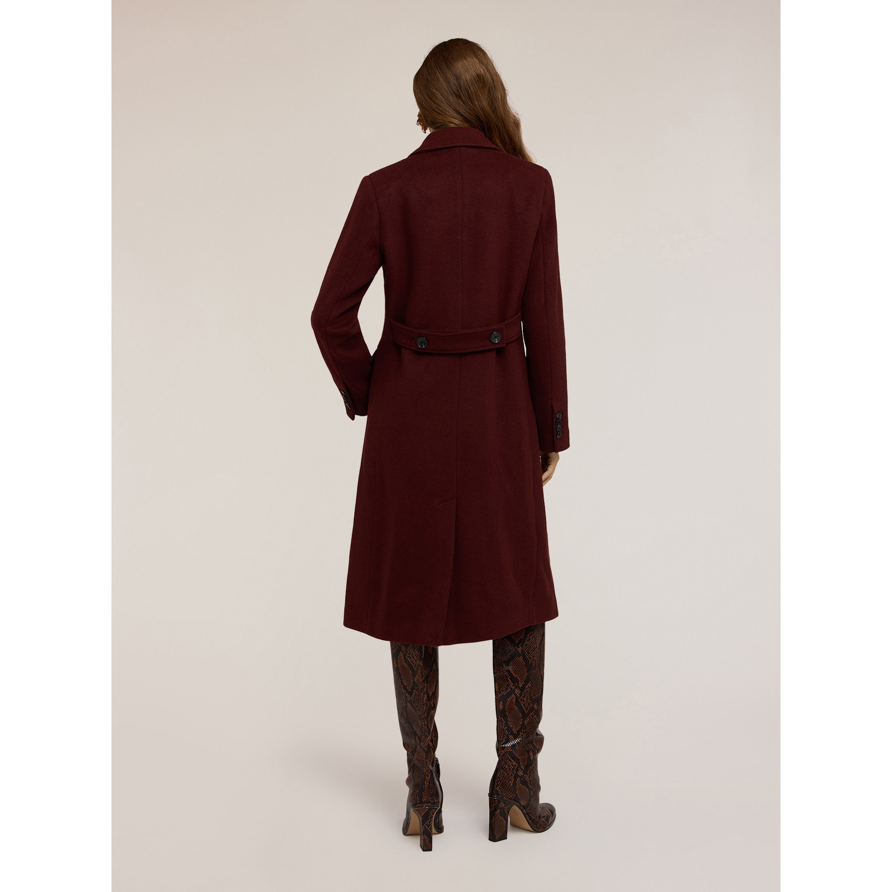 Motivi - Cappotto doppiopetto in drap misto lana - Marrone