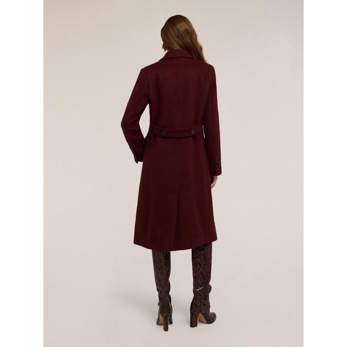 Motivi - Cappotto doppiopetto in drap misto lana - Marrone