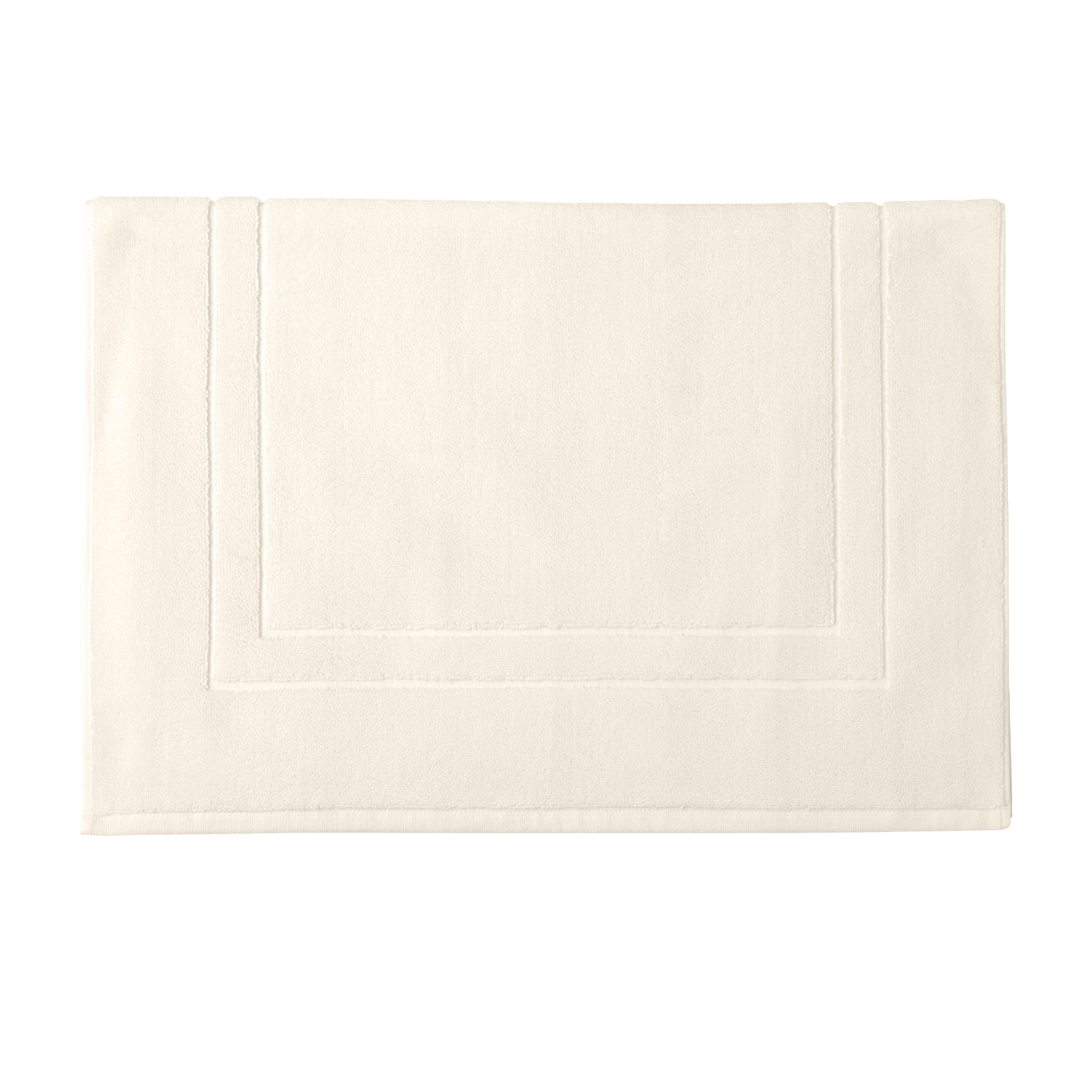 Tapis de bain uni en coton biologique, ESS-CADRE, Blanc Meringue