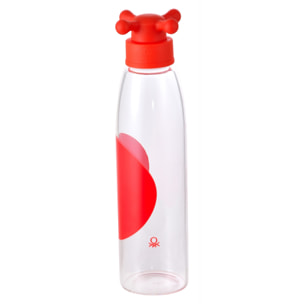 Botella de agua 500ml borosilicato tapa rojo de grifo