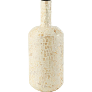 J-Line vase Nuye Bouteille Mosaique/Papier - ivoire - 51.5 cm de hauteur