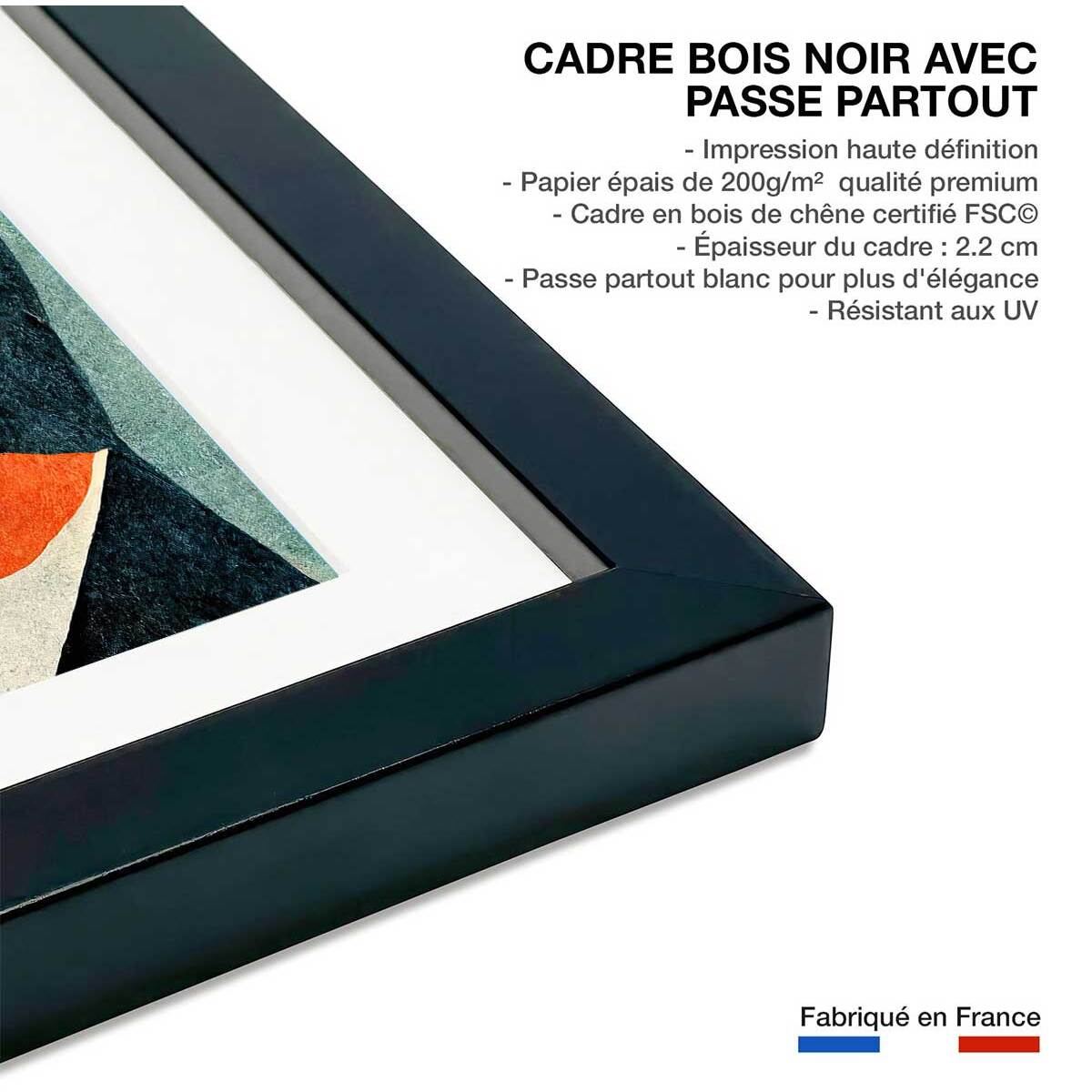 Affiche enfant mon tigre et moi  Affiche + cadre en bois - Noir