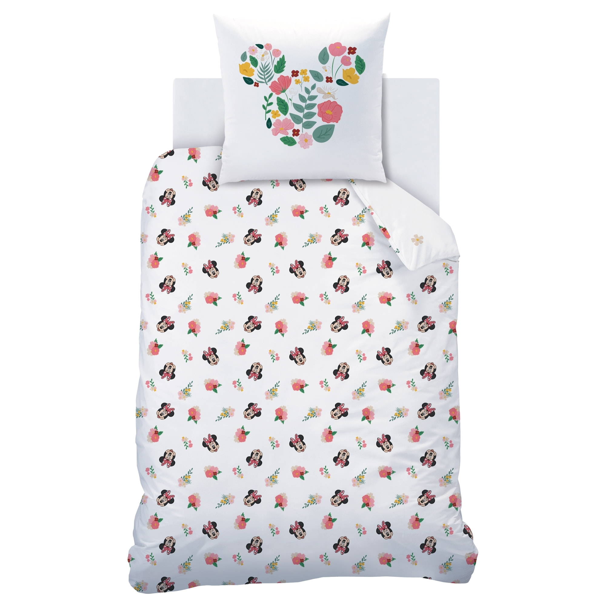 Parure de lit imprimée 100% coton, DISNEY HOME MINNIE FLOWER