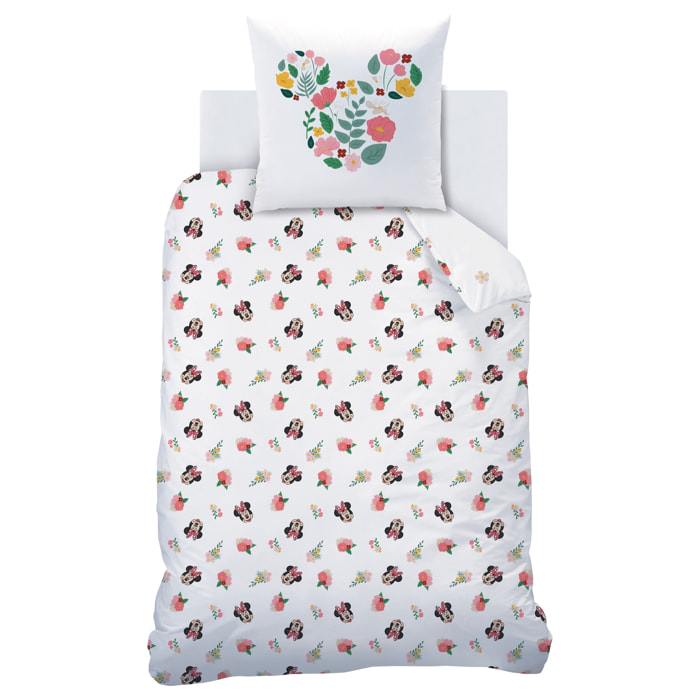 Parure de lit imprimée 100% coton, DISNEY HOME MINNIE FLOWER
