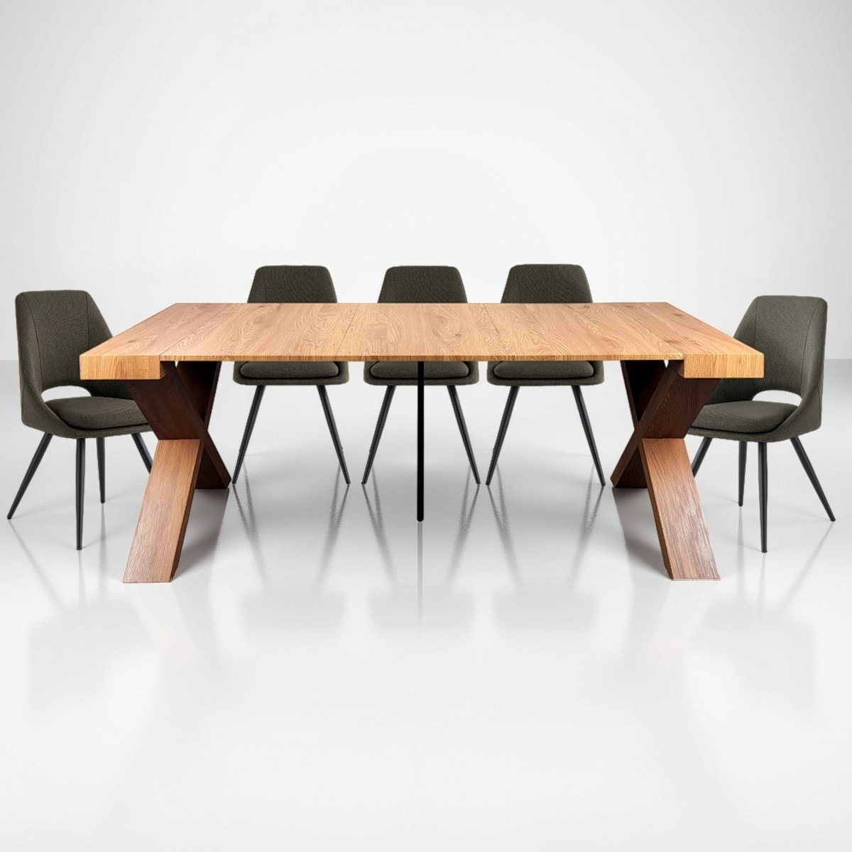 Console extensible Tomasucci ADELAIDE, en MDF finition chêne, 45 × 90 × 75 cm