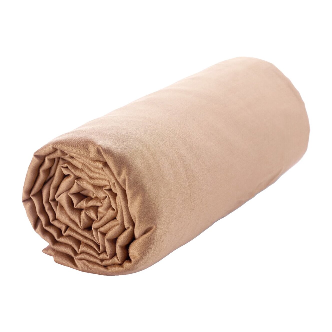 Drap housse - bonnet:30cm 100% satin de coton lavé 105 fils rose nude