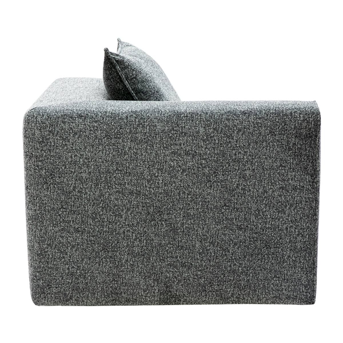 Module d'angle gauche pour canapé en tissu chiné gris foncé KERRY
