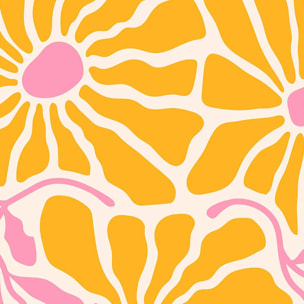 Tableau fleurs pop rétro Toile imprimée