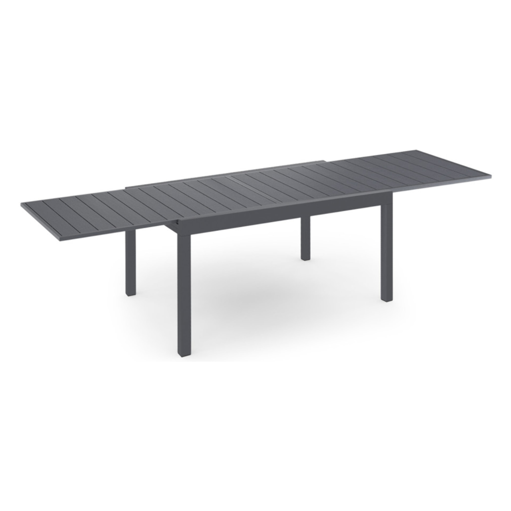 Table de jardin extensible 135-270cm polywood gris
