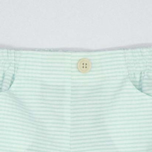 BERMUDA CON GOMITAS SEERSUCKER AZUL Y BLANCO