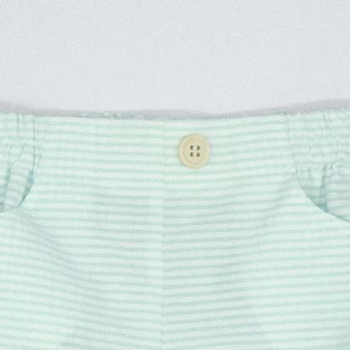 BERMUDA CON GOMITAS SEERSUCKER AZUL Y BLANCO