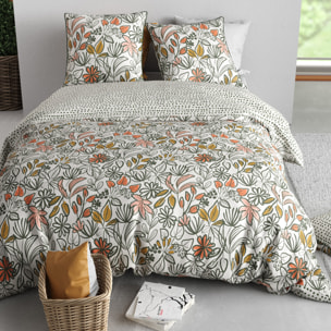 Parure housse de couette 3pcs 100% coton 57 fils narcisse