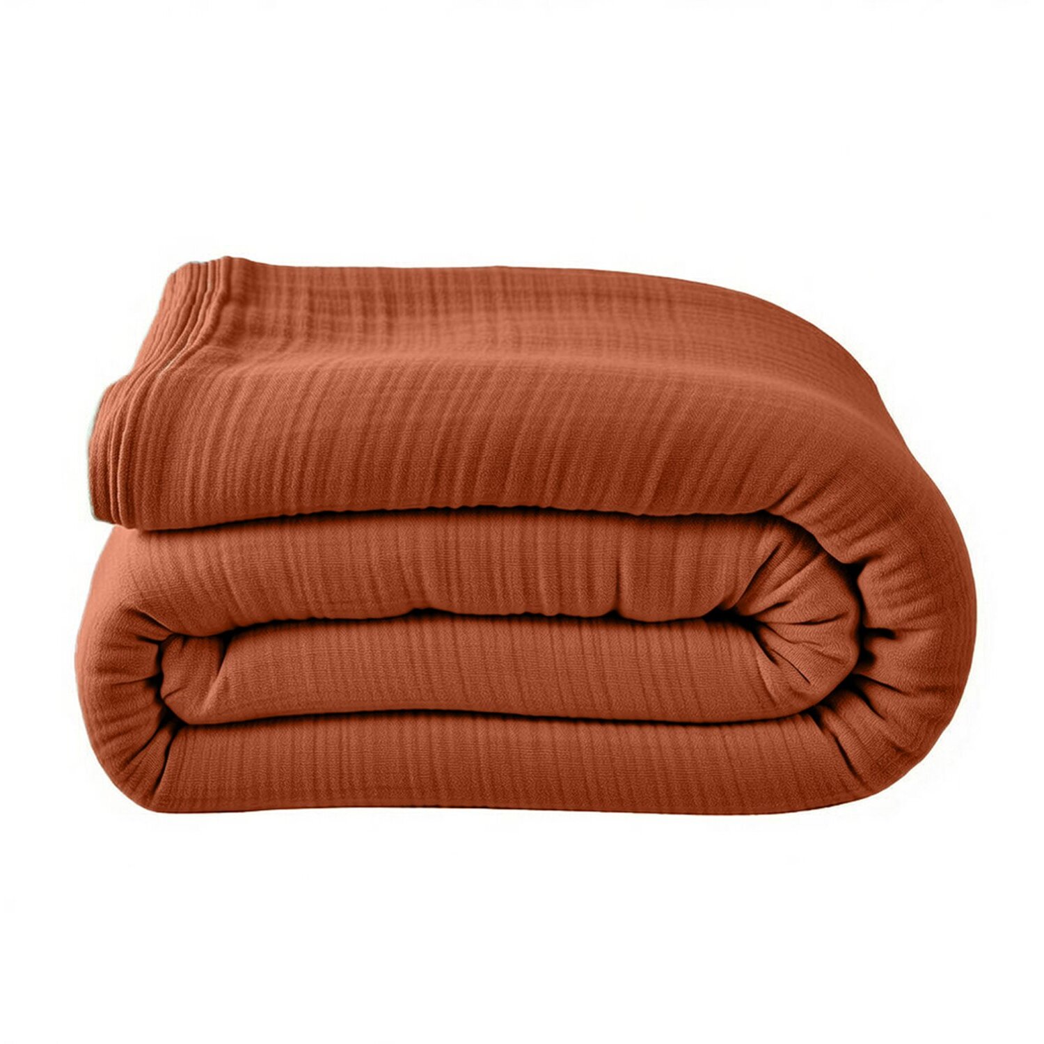 Housse de couette 100% gaze de coton lavé safran minéral