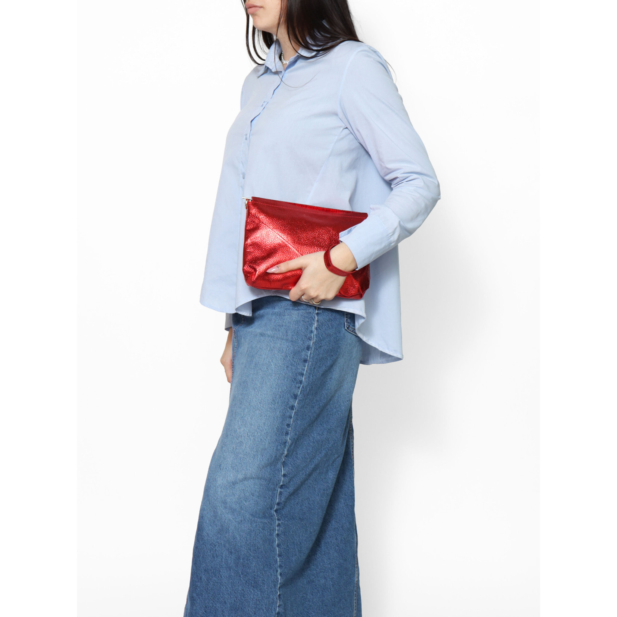 Pochette da Donna Giorgia in Vera Pelle Made in Italy 19x27x2 cm