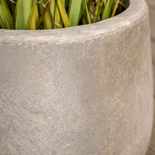 Set de 2 pots ronds en terre d'argile forme basse 41/55cm FARO