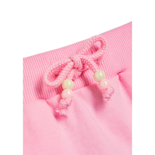 Gonna da bambina rosa con logo laterale