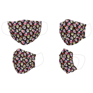 Naturals - Mascarilla Higiénica - Reutilizable - Estampada - Microfibra - Skulls CooL