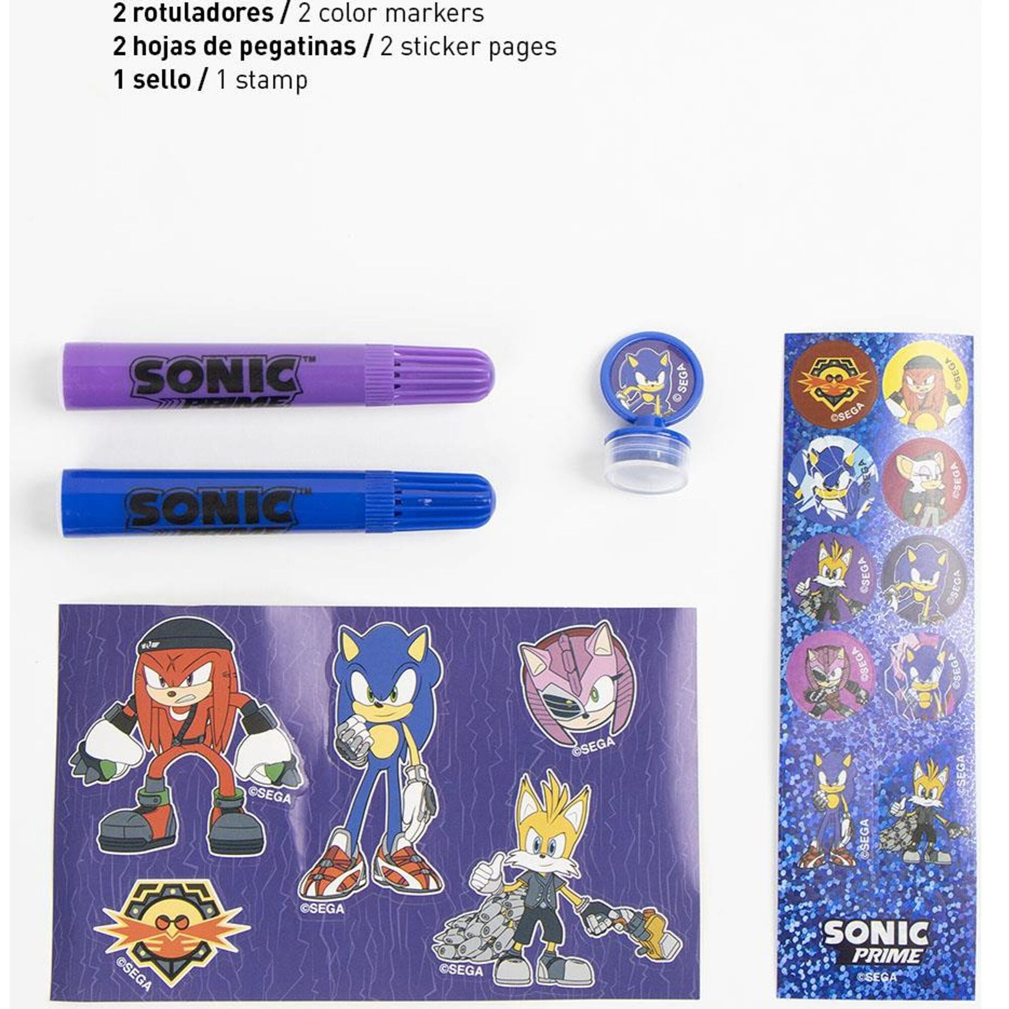 Set Papelería Coloreable Display Sonic Prime