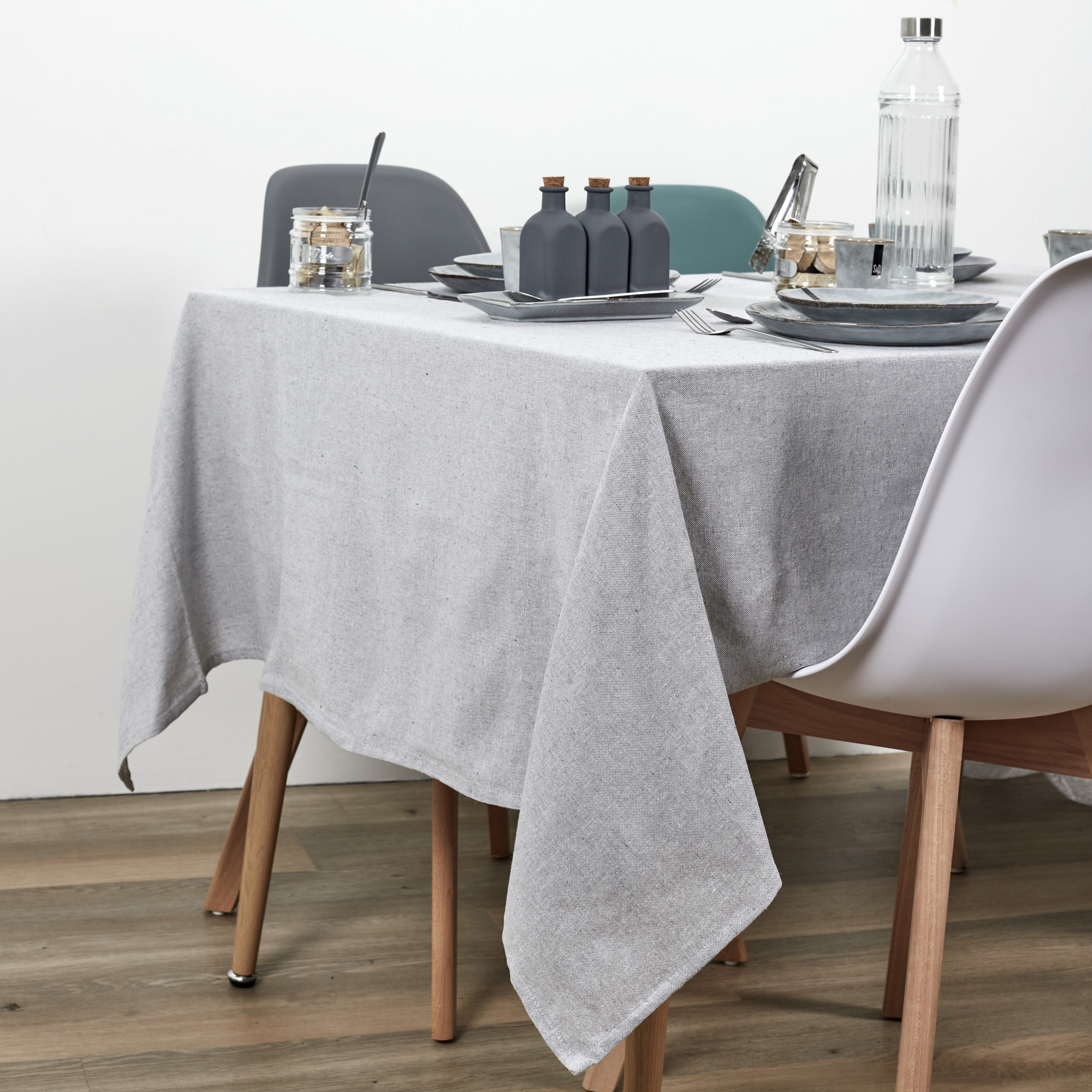 Nappe Coton Gris 140x250cm