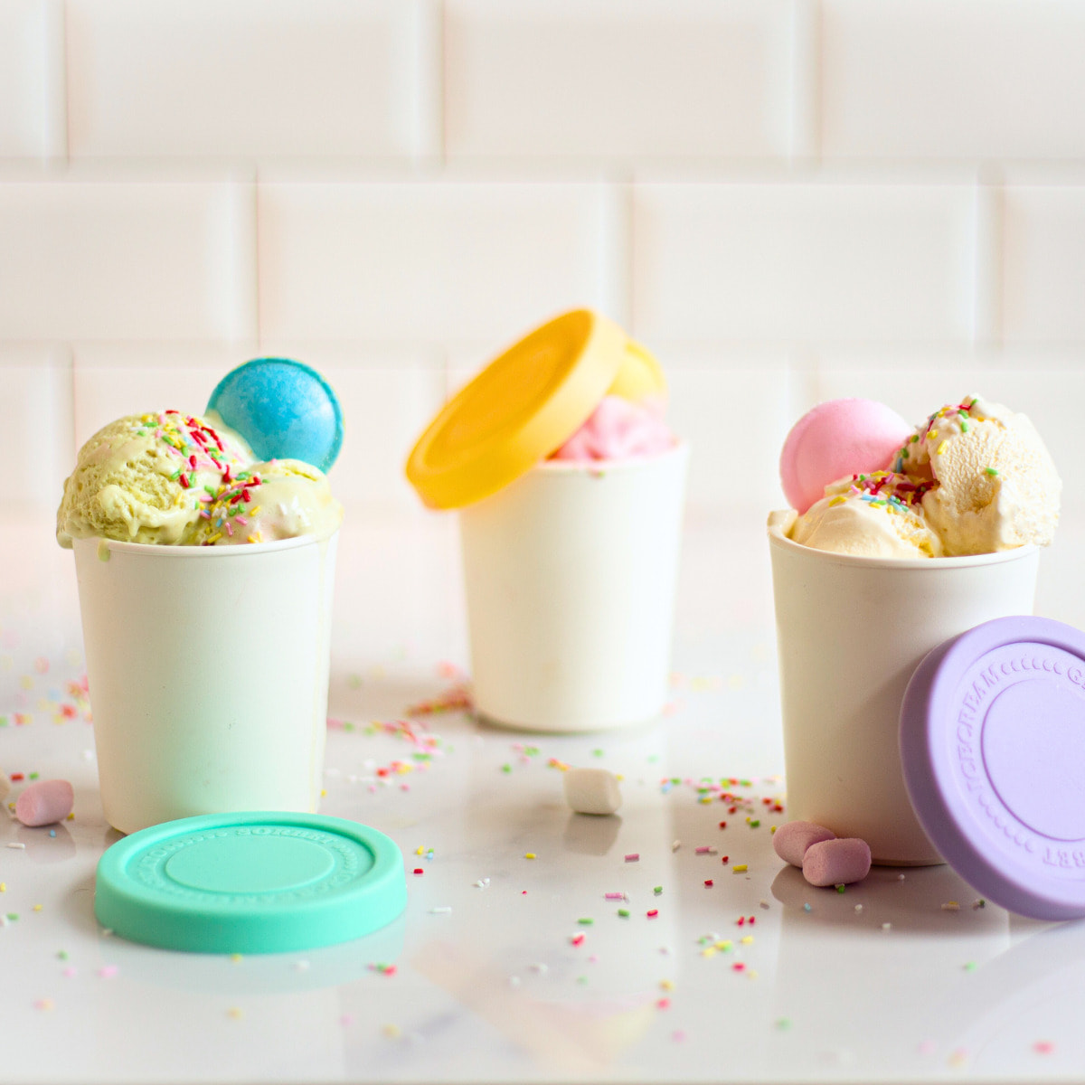 Set de 4 pots à glace réutilisables 220 ml, GELATERIA