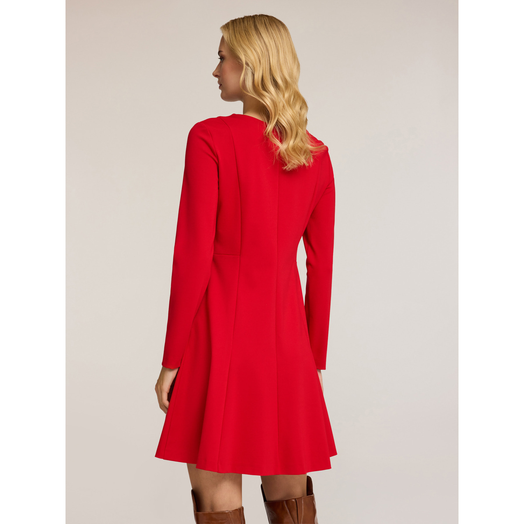 Motivi - Vestito flare in punto milano - Rosso