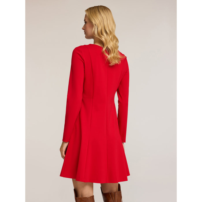 Motivi - Vestito flare in punto milano - Rosso