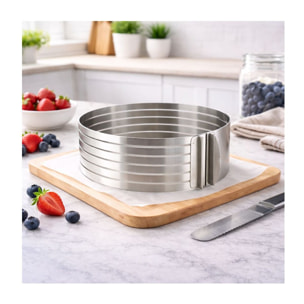 Cercle à gâteaux extensible spécial découpe en Inox