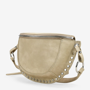 Riñonera beige con tachuelas redondas