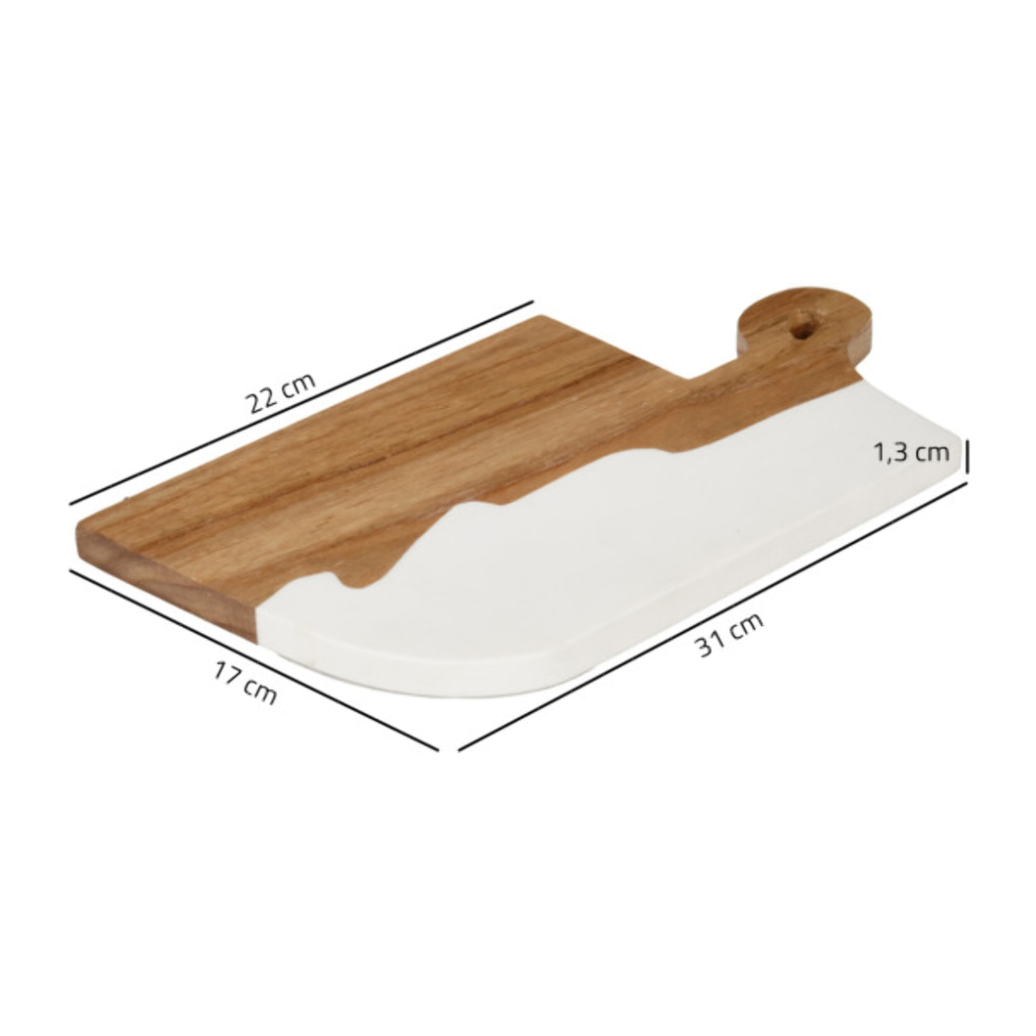Planche à découper plateau en bimatière bois de teck et résine - DAISY
