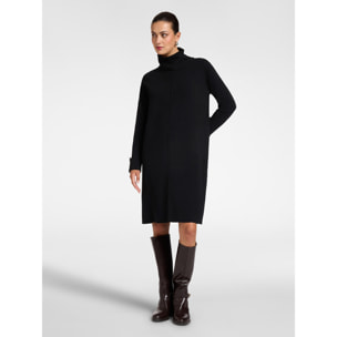 Elena Mirò - Vestido de cuello alto en viscosa - Negro