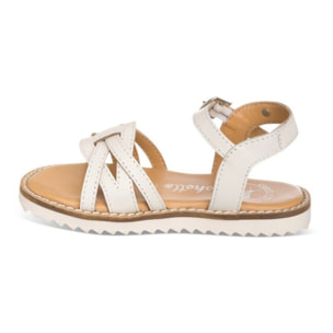 Sandalia blanca en piel para NIÑA, con suela moderna y cómoda