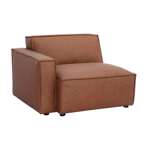 Module d'angle gauche pour canapé en cuir marron SPLIT