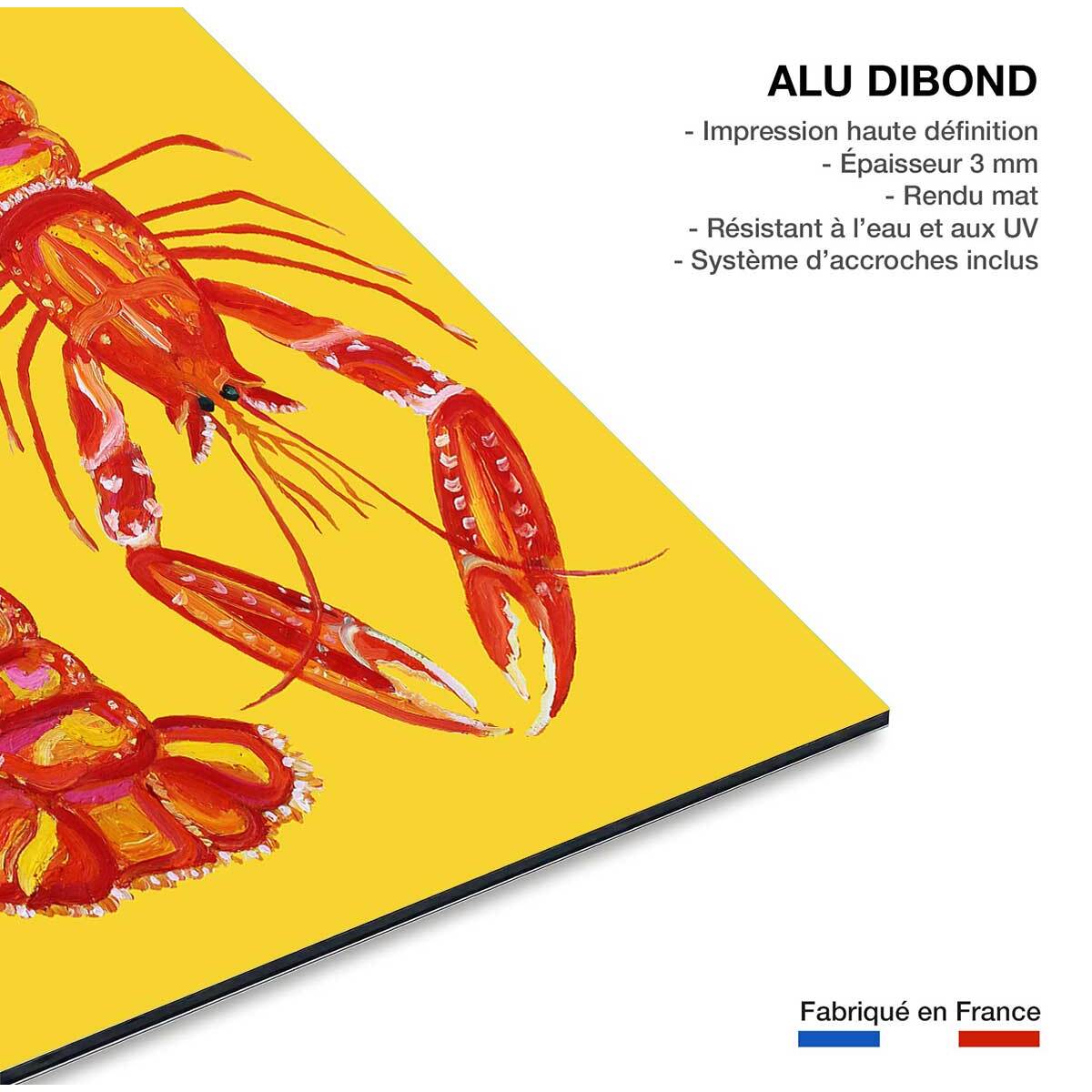 Tableau cuisine design langoustines  Tableau alu Dibond
