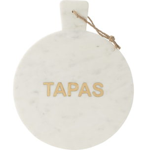 J-Line planche à fromage Rond Tapas Marbre - pierre - blanc