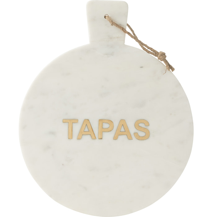 J-Line planche à fromage Rond Tapas Marbre - pierre - blanc